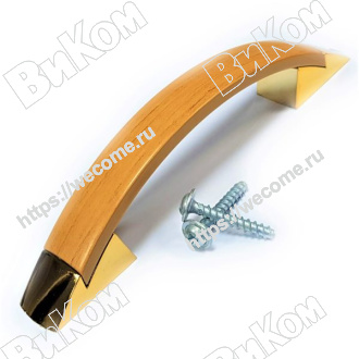 Оптом купить Ручка скоба №27 золото/ольха (250*) в мебельная фурнитура оптом и в розницу ВиКом.