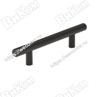 Оптом купить Ручка релинг 128 мм нержавейка черный матовый (50, 400*) D 12 в мебельная фурнитура оптом и в розницу ВиКом.