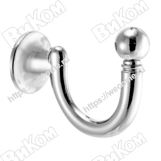 Оптом купить Крючок KR 0150, однорожковый, хром (20х50х40 мм) KERRON (80*) в мебельная фурнитура оптом и в розницу ВиКом.