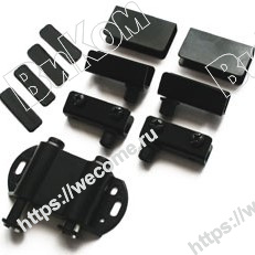 Оптом купить Стеклодержатель черный, 2 двери, автомат защелка (100*) в мебельная фурнитура оптом и в розницу ВиКом.