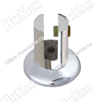 Оптом купить Полкодержатель  для стекла 923С, 6 мм, L=29 мм, d=27 мм, хром (100*) в мебельная фурнитура оптом и в розницу ВиКом.