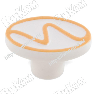 Оптом купить Ручка кнопка MGB613 фарфор L=40мм KERRON (50*, 250*) в мебельная фурнитура оптом и в розницу ВиКом.