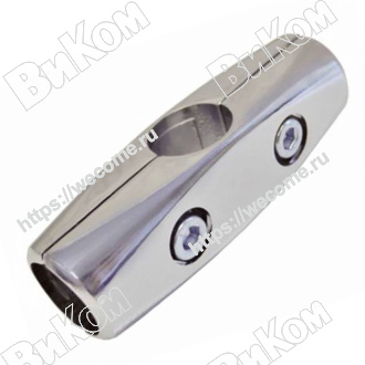 Оптом купить Держатель трубы 25 мм 2-х трубный R-43-180гр/UNO 3, хром неповоротный (130*) в мебельная фурнитура оптом и в розницу ВиКом.