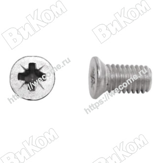 Оптом купить Винт потай DIN 965, М6х12, цинк (для 2.16Д) Иж (100*) в мебельная фурнитура оптом и в розницу ВиКом.