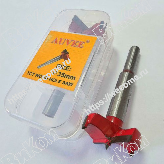 Оптом купить Сверло под чашу петли, форстнера 35 мм (в боксе) (10*) в мебельная фурнитура оптом и в розницу ВиКом.