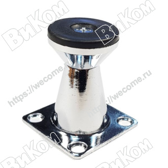 Оптом купить Ножка мебельная конус H=51-60 мм, хром в мебельная фурнитура оптом и в розницу ВиКом.