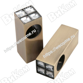 Оптом купить Держатель рейлинга 16 мм со сразами RAT-20 BA KIT, 2 шт. бронза KERRON в мебельная фурнитура оптом и в розницу ВиКом.