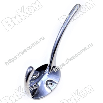 Оптом купить Крючок-вешалка литой, хром (72*) в мебельная фурнитура оптом и в розницу ВиКом.