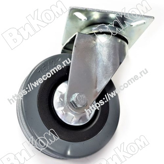 Оптом купить Опора колесная (мебельное колесо) 75 мм, Н=105 подшипниковая с пятой (50*) в мебельная фурнитура оптом и в розницу ВиКом.